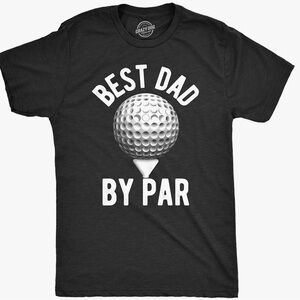 Crazy Dog T-Shirts Men’s Tee Golf Heather Black Size M - “Best Dad By Par” Gift